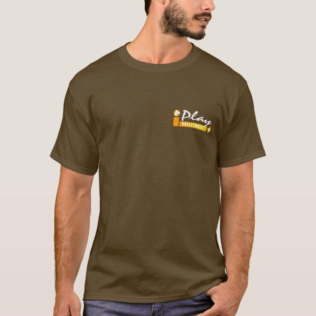 T-shirt Je joue au volleyball Sun jaune - pièce en t Brown (Devant)
