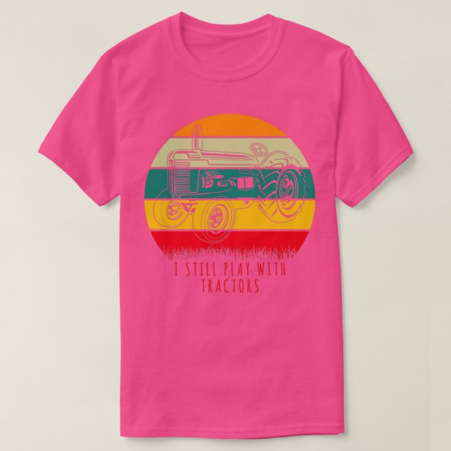 T-shirt Je joue toujours avec Tracteurs Funny Farmer Cadea (Design devant)