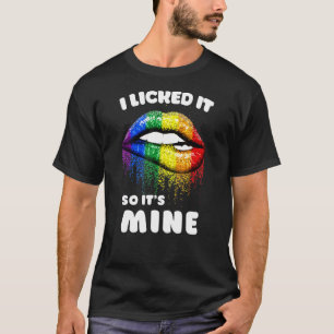 T-shirt Je L'Ai Laissé Donc Sa Mine - Lgbt Lips Rainbow - 