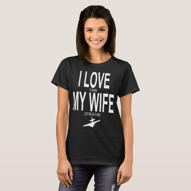 T-shirt Je l'aime quand mon épouse me laisse partir (Devant entier)