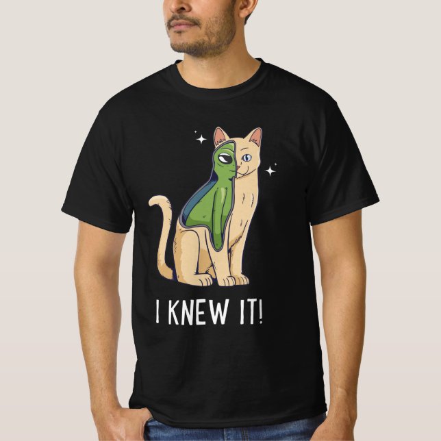 T-shirt Je Le Savais. Alien Kitten (Devant)