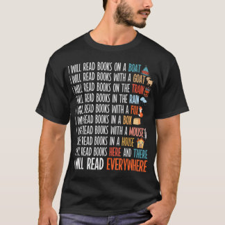 T-shirt Je lirai des livres sur un bateau partout Lecture 