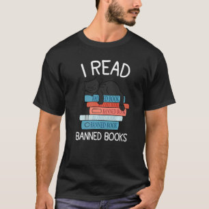 T-shirt Je lis des livres interdits Black Cat Reader Bibli