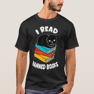 T-shirt Je lis des livres interdits Lectrice Black Cat Bib
