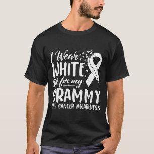 T-shirt Je Ma Grammy Blanche Sensibilisation au Cancer du