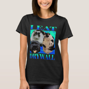 T-shirt Je mange cloison sèche Chat MEME DRÔLE Chat drôle