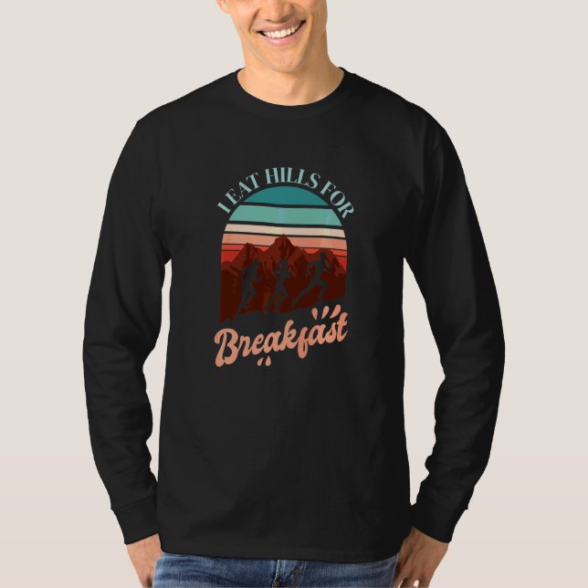 T-shirt Je Mange Des Collines Pour Le Petit Déjeuner Trail (Devant)