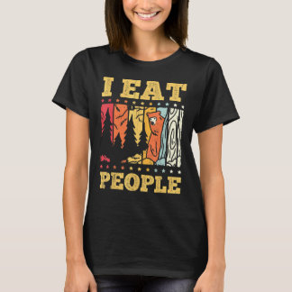 T-shirt Je Mange Des Gens Camping Randonnée Ours