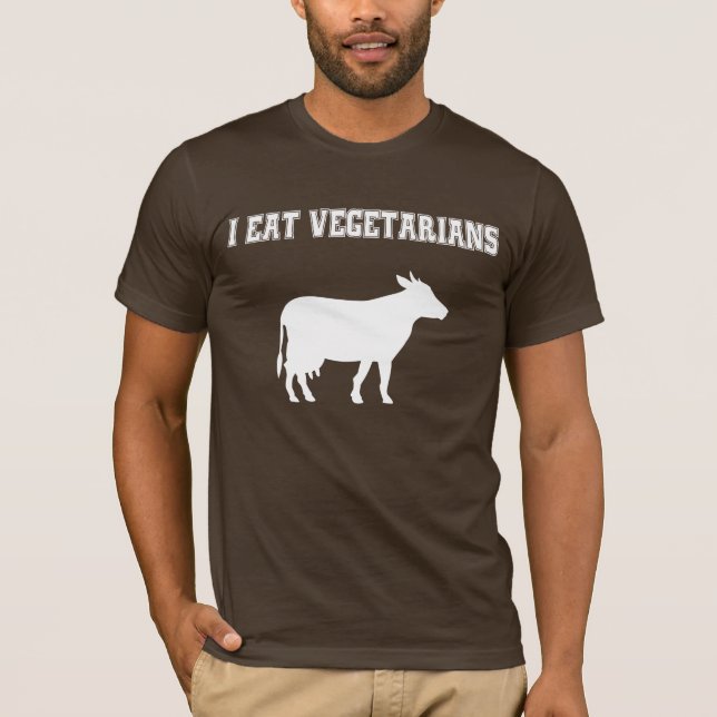T-shirt Je mange des végétariens (Devant)
