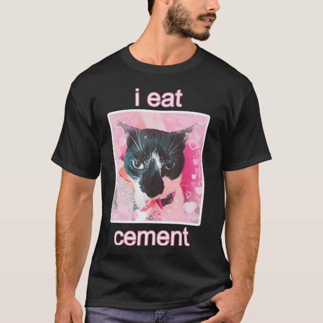 T-shirt Je Mange Du Cement Chat (Devant)