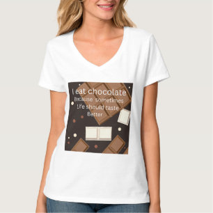 T-shirt Je mange du chocolat parce que la vie devrait avoi