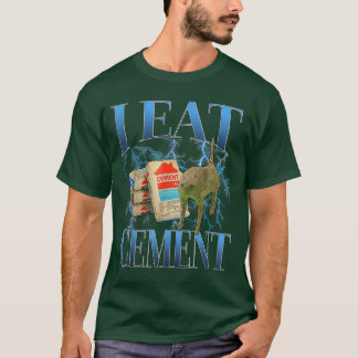 T-shirt Je mange du ciment Chat maudit Drôle Mème étrangem