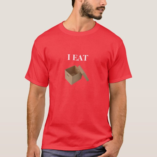 T-shirt Je mange la boîte (le texte blanc) (Devant)