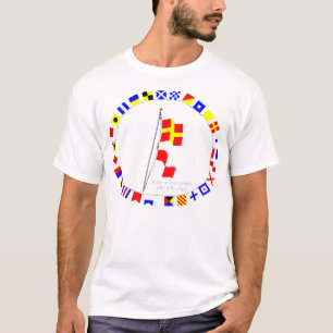 T-shirt Je manoeuvre avec la grue de drapeau de signal de