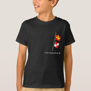 T-shirt Je manoeuvre avec la grue de drapeau de signal de