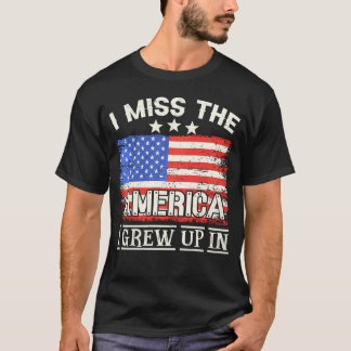 T-shirt Je Manque L'Amérique Que J'Ai Grandi Dans Le Drape