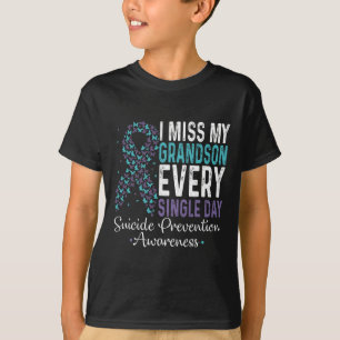 T-shirt Je Manque Mon Petit-Fils Tous Les Jours - Suicide 