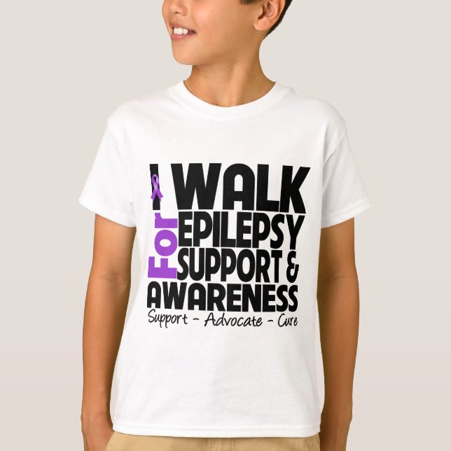 T-shirt Je marche pour la conscience d'épilepsie (Devant)