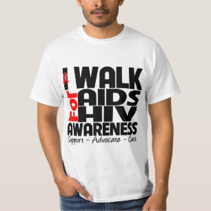 T-shirt Je marche pour la conscience d'HIV de SIDA