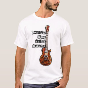 T-shirt Je me demande si ma guitare me manque. couleurs vi