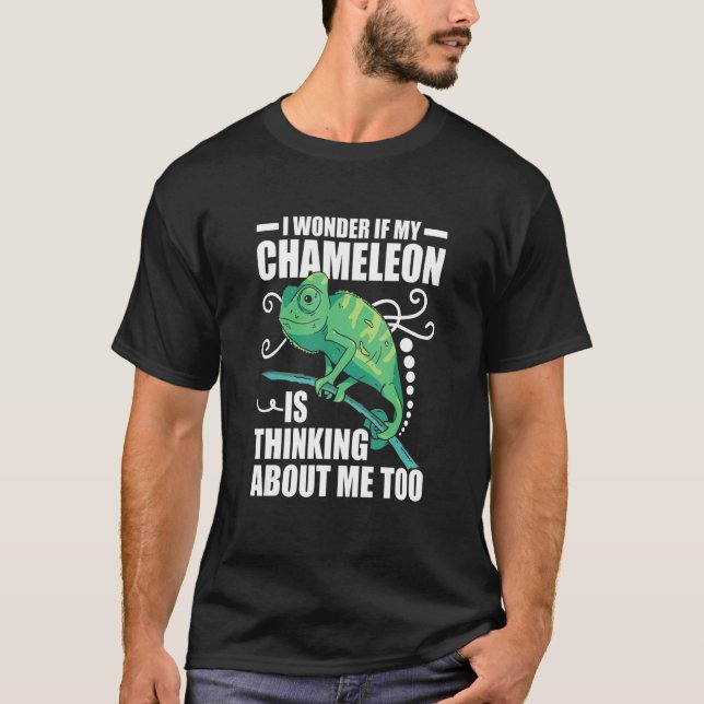 T-shirt Je Me Demande Si Mon Caméléon Pense À Moi Aussi (Devant)