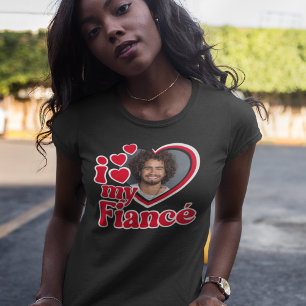 T-shirt Je Me Suis Photo Personnalisé de Mon Fiancé