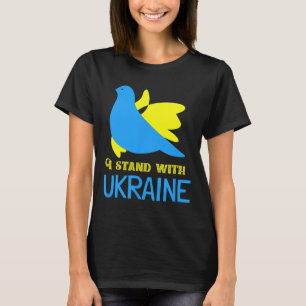 T-shirt Je me tiens avec la colombe de la paix ukrainienne