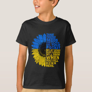 T-shirt Je me tiens avec la fleur de tournesol du drapeau