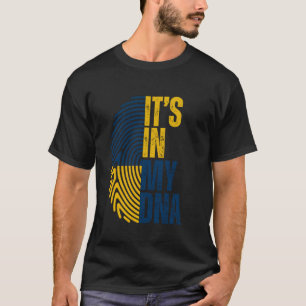 T-shirt Je me tiens avec l'ADN de l'Ukraine Empreinte digi