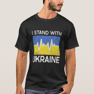 T-shirt Je Me Tiens Avec L'Ukraine Drapeau Coeur Amour Ukr