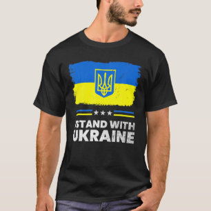 T-shirt Je Me Tiens Avec L'Ukraine Drapeau Ukrainien Ukrai