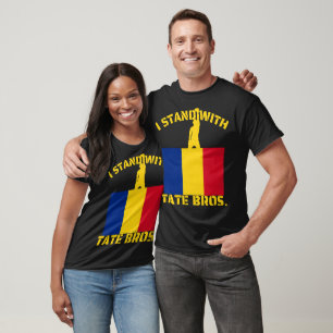 T-SHIRT JE ME TIENS AVEC TATE BROS. DRAPEAU ROUMAIN ROUMAN