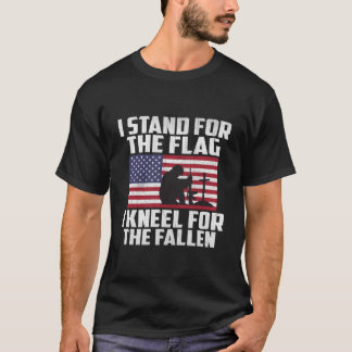T-shirt Je me tiens debout pour le drapeau, je m'agenouill