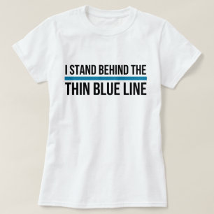 T-shirt Je me tiens derrière Blue Line mince