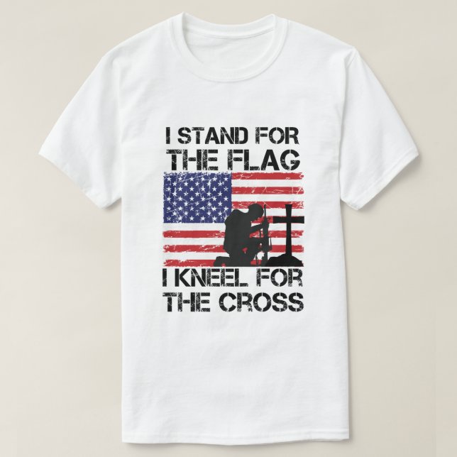 T-shirt Je me tiens pour le Drapeau Kneel pour le Drapeau  (Design devant)