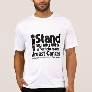 T-shirt Je me tiens prêt mon épouse - cancer du sein