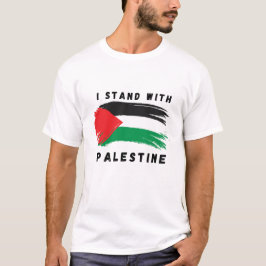 T-shirt Je Me Trouve Avec La Palestine Avec Drapeau Design