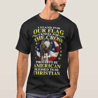 T-shirt Je Me Trouve Pour Notre Drapeau Kneel Pour L'Aigle