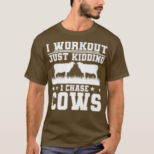 T-shirt Je M'Entraîne Juste À Me Cacher Je Chasse Vaches É
