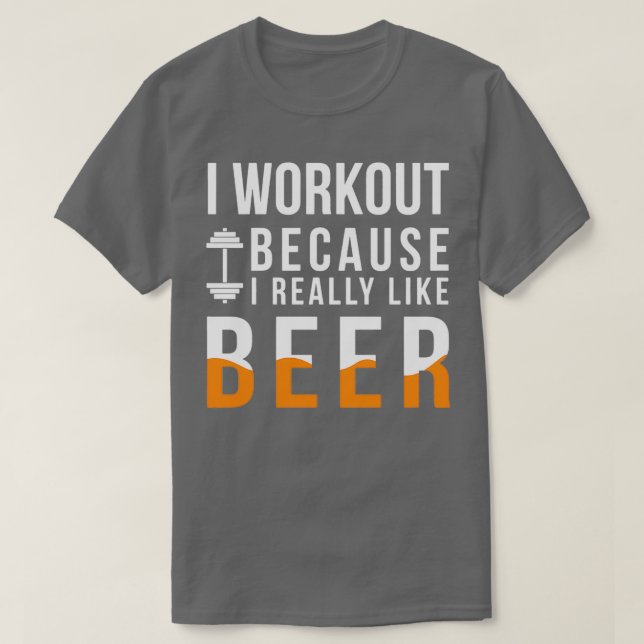 T-shirt Je M'Entraîne Parce Que J'Aime Vraiment La Bière (Design devant)