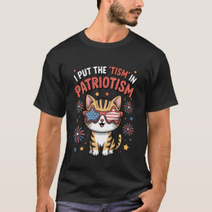 T-shirt Je mets le Tisme dans Patriotisme Mignon Chat Patr