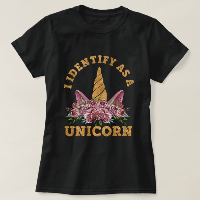 T-shirt Je m'identifie comme licorne 1 (Design devant)