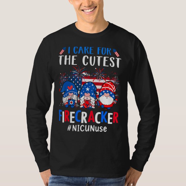 T-shirt Je M'Occupe De L'Infirmière Nicu Cutest Firecracke (Devant)