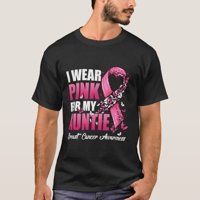 T-shirt Je M'Oreille Pour Ma Tante Sensibilisation Au Canc (Devant)