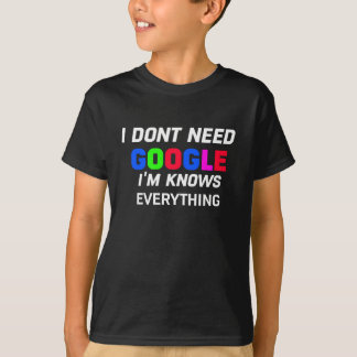T-shirt Je n’ai pas besoin de Google Je suis au courant de