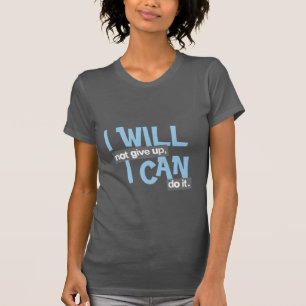 T-shirt Je n'abandonnerai pas le bleu blanc positif