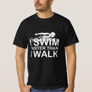 T-shirt Je nage plus vite que je ne marche