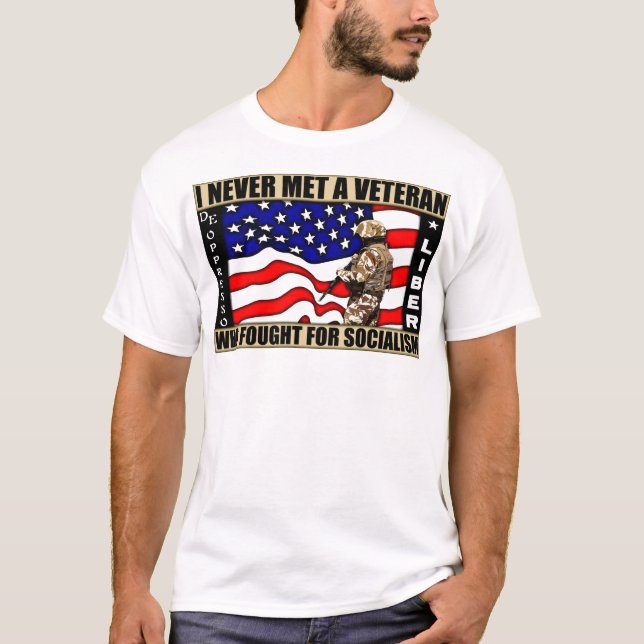 T-shirt Je n'ai jamais rencontré un vétéran qui a lutté (Devant)