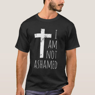 T-shirt Je n'ai pas honte Big Red Cross Gospel Christian