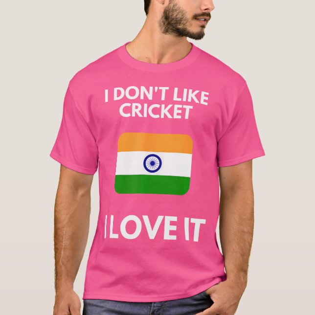 T-shirt Je N'Aime Pas Le Cricket J'Aime Le Cricket Inde (Devant)